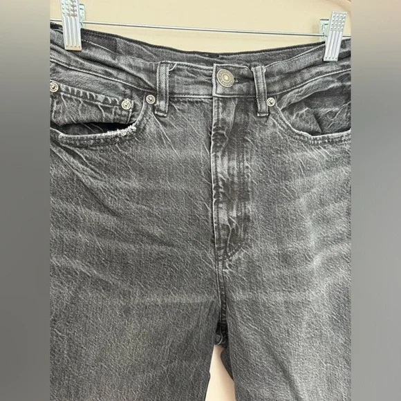 American eagle baggy straight leg jeans black distressed - Picture 8 of 10